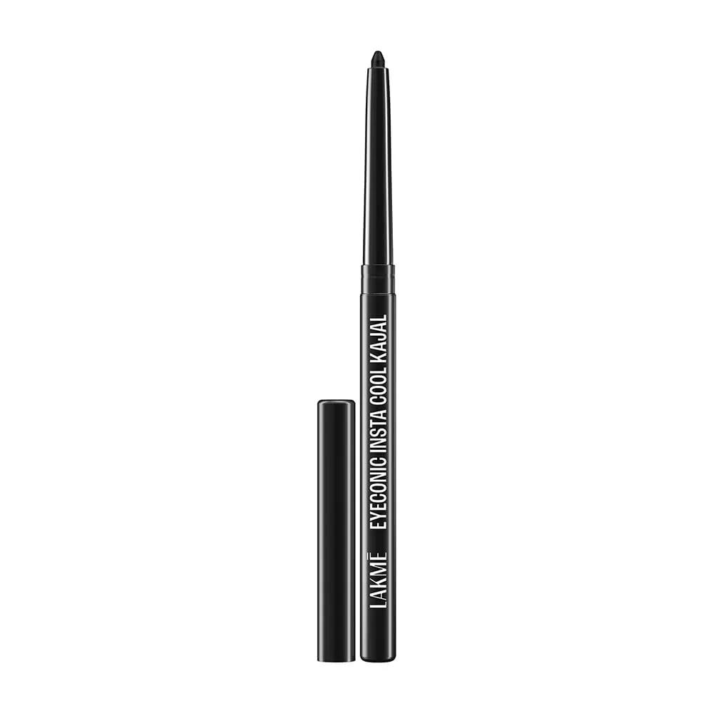 Lakme Eyeconic Insta Cool Kajal|| Black|| Cooling Kohl Liner with Cucumber|| Twist Up Pencil - Waterproof|| Smudge Proof & Long Lasting Eye Makeup|| 0.35 g