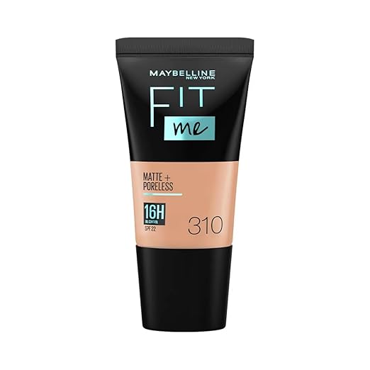 Maybelline New York Fit Me Matte + Poreless Full Coverage Liquid Foundation Tube For All Skin Types, 16H Oil Control Spf 22 Tube - 220 Natural Beige (18Ml) - Foundation (310)