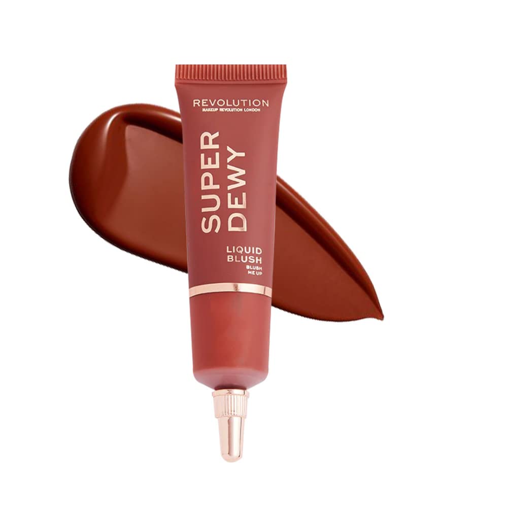 Makeup Revolution- Superdewy Liquid Blush- Blush Me Up (Dark Brown) | Dewy & Radiant Finish | Lightweight Blush | Ultra-Pigmented Formula | Buildable Liquid Blush | - 15ml