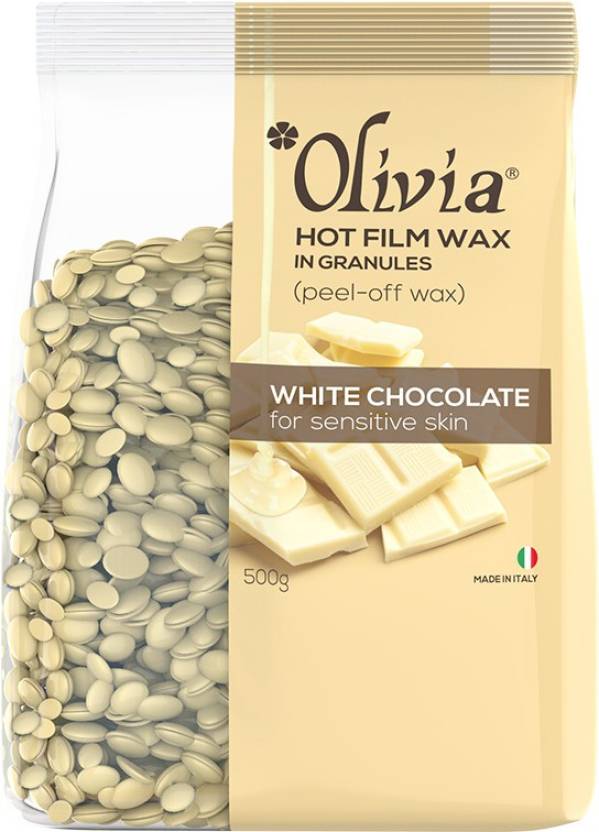 Olivia White Chocolate Hot Film Hair Removal Wax for Sensitive Skin - 500g