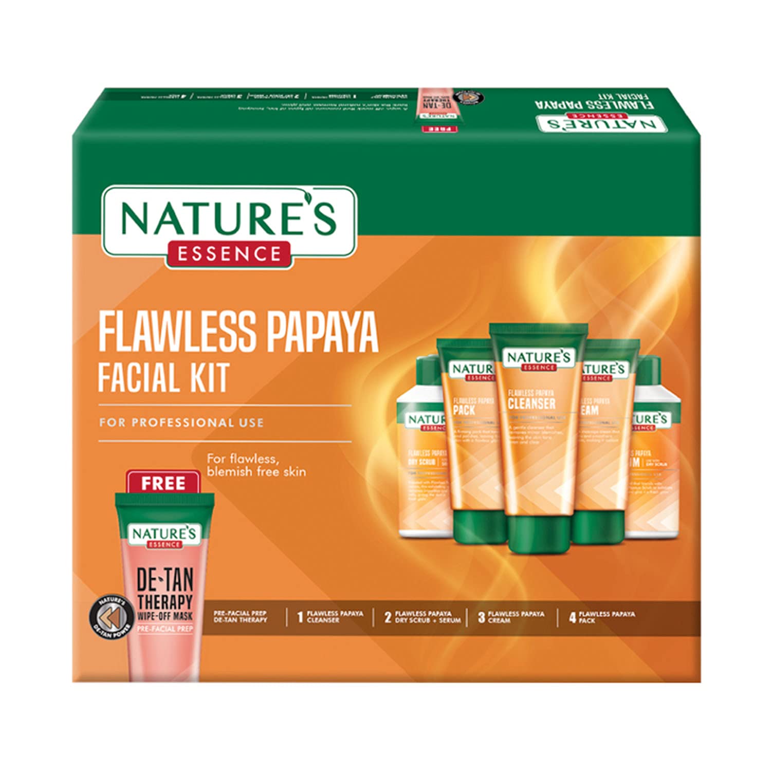 Nature's Essence Flawless Papaya Facial Kit 500gm for Even Skin Tone