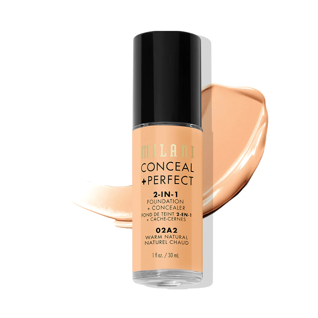 Milani Perfect 2-in-1 Matte, Satin Cruelty-Free Liquid Foundation and Concealer
