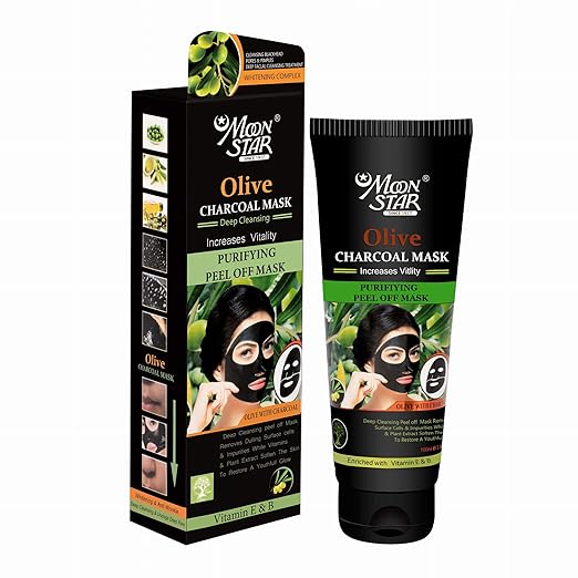 Moonstar olive charcoal mask Peel Off  (100 ml)