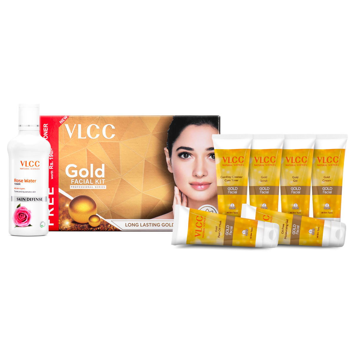 VLCC Gold Facial Kit with FREE Rose Water Toner  (400 ml)