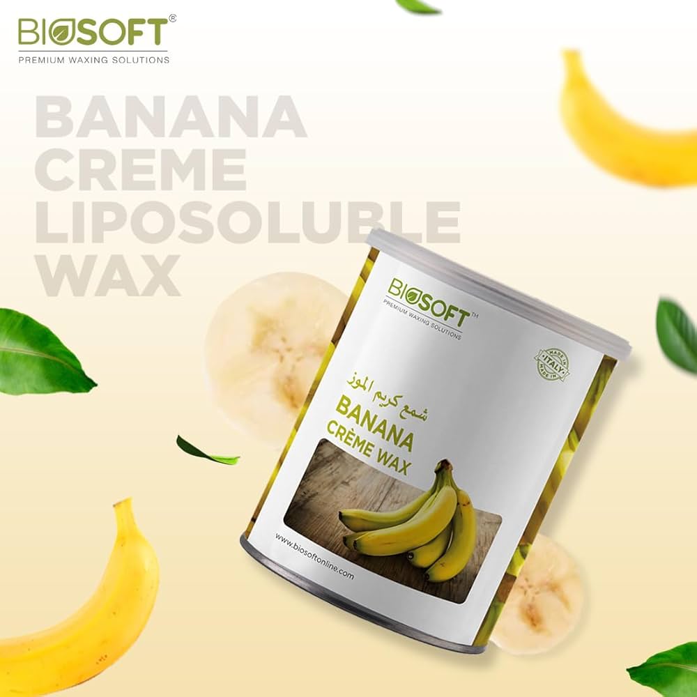 Biosoft Aloe Vera Cream Liposoluble Wax 800ml, Packed With Moisturizing Properties - Banana Cream Wax