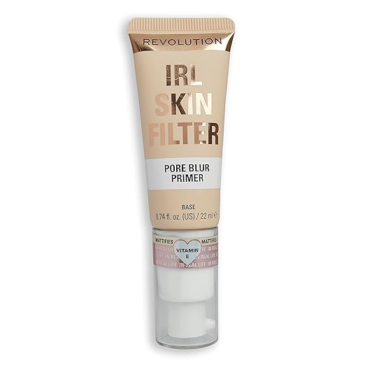 Makeup Revolution IRL Pore Blur Filter Primer Mattifying Makeup Primer, Powder-Gel Forumla, Minimizes look of pores, fine lines, and Imperfections, Matte All Day Look