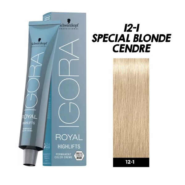 Schwarzkopf Professional Igora Royal Highlifts Hair Color Creme No.12-1 , Special Blonde Cendre
