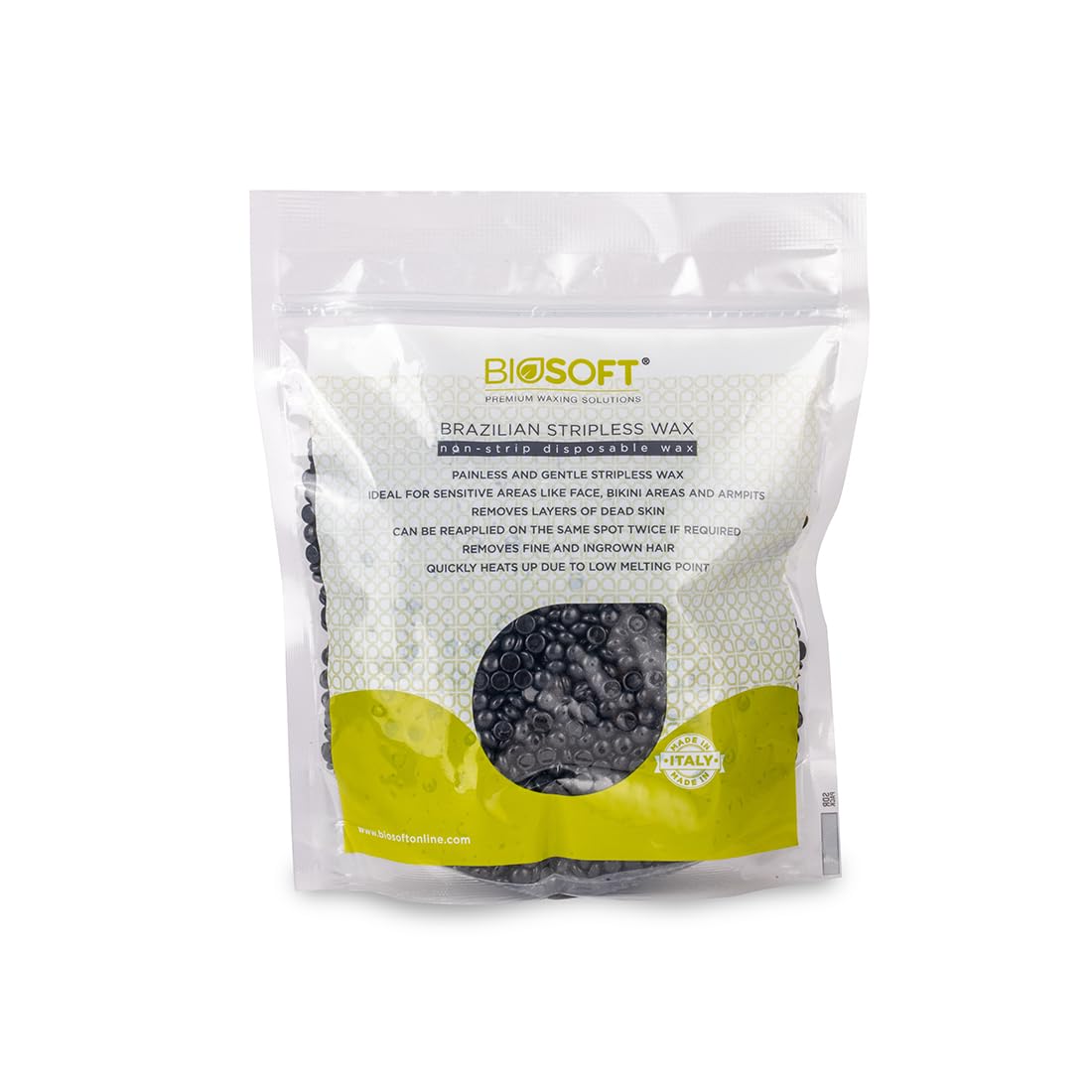 Biosoft Charcol Stripless Wax (500g) Infused With Charcoal & Ideal For Oily Skin.