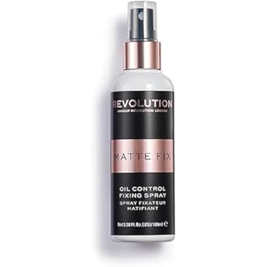 Makeup Revolution Matte Fix Oil Control Setting Spray, for Long Lasting Makeup, Lightweight & Translucent Formula, Vegan & Cruelty-Free, 3.38 Fl Oz