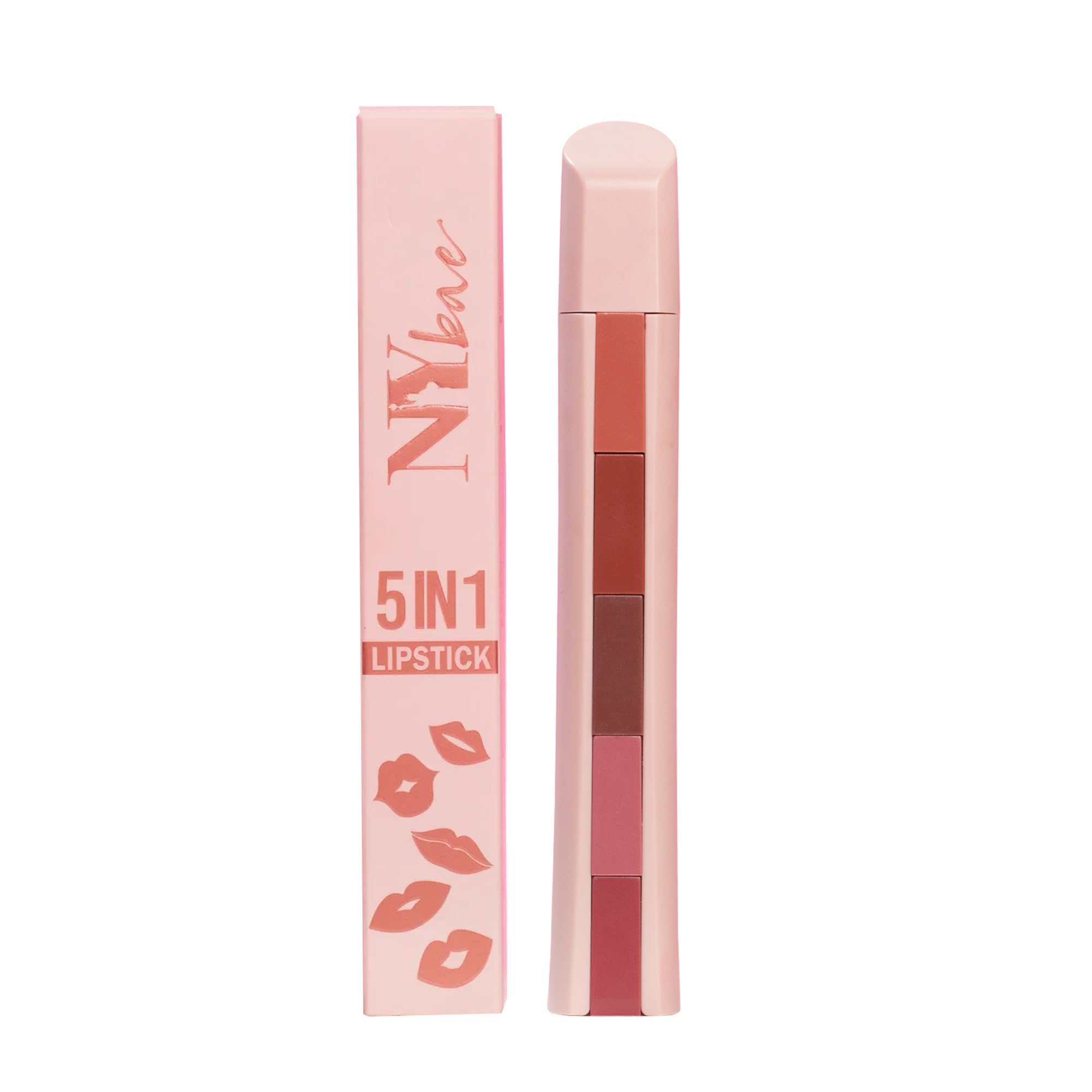 NY bae 5 in 1 Lipstick | Lip Crayon | Nude Pink and Brown Shades | Moisturising  (Nude Moods 02, 6.5 g)