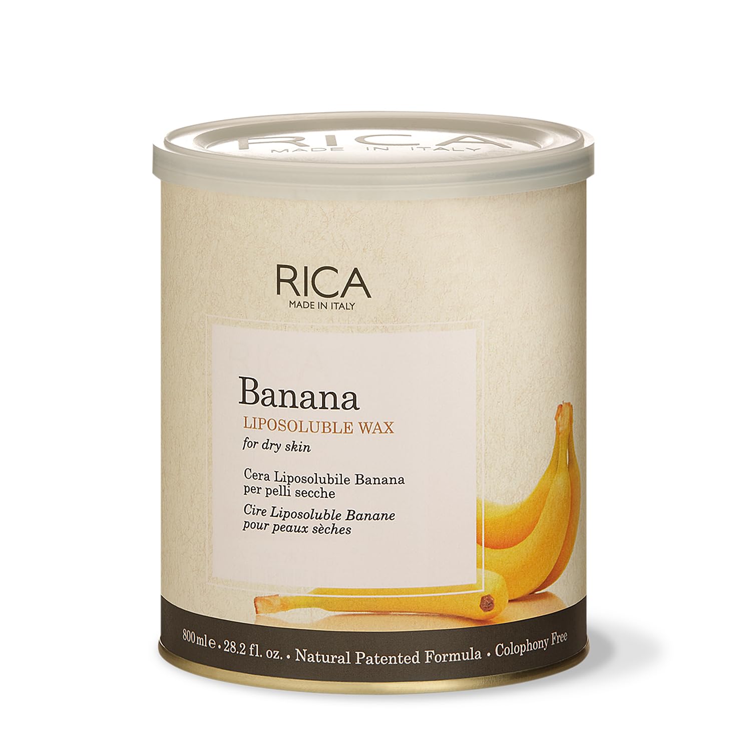 Rica Banana Liposoluble Painless Hair Removal Wax For Men & Women| Quick & Easy Tan Removal Waxing for Dry Skin| 800 ml