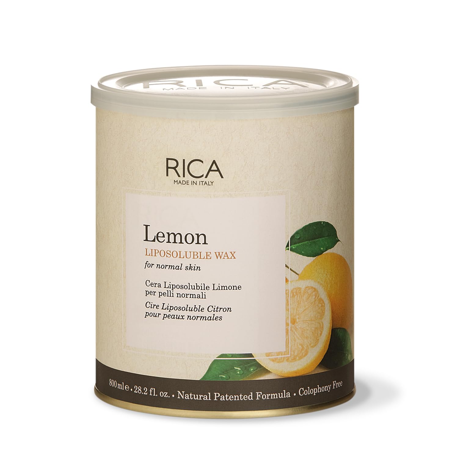 Rica Lemon Liposoluble Painless Hair Removal Wax For Men & Women| Quick & Easy Tan Removal Waxing for Normal Skin| 800 ml