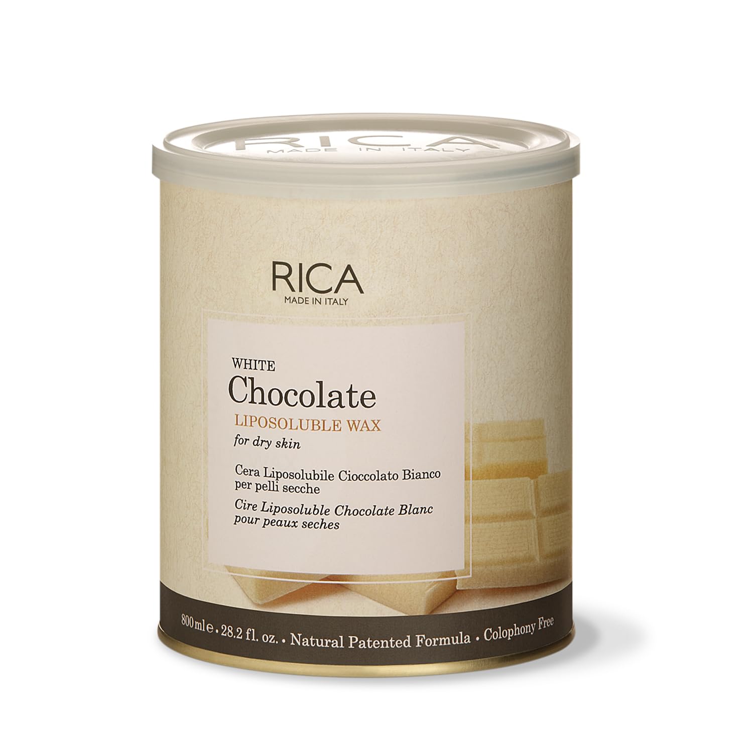 Rica White Chocolate Liposoluble Painless Hair Removal Wax For Men & Women| Quick & Easy Tan Removal Waxing for Dy Skin| 800 ml
