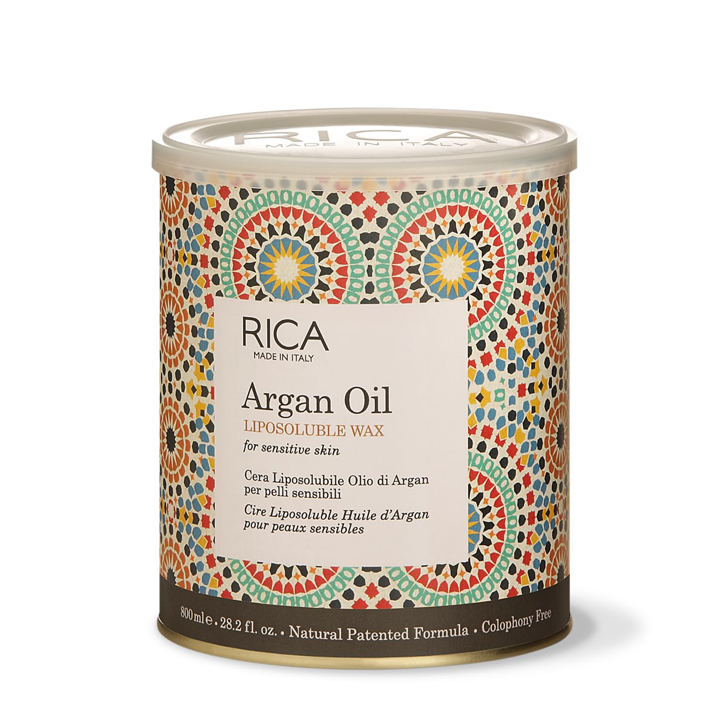 Rica Argan Liposoluble Painless Hair Removal Wax For Men & Women| Quick & Easy Tan Removal Waxing for Sensitive Skin| 800 ml