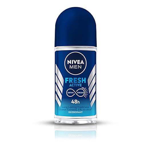 NIVEA MEN Fresh Active 50ml Deo Roll On | With Fresh Ocean Extracts| 48 H Freshness