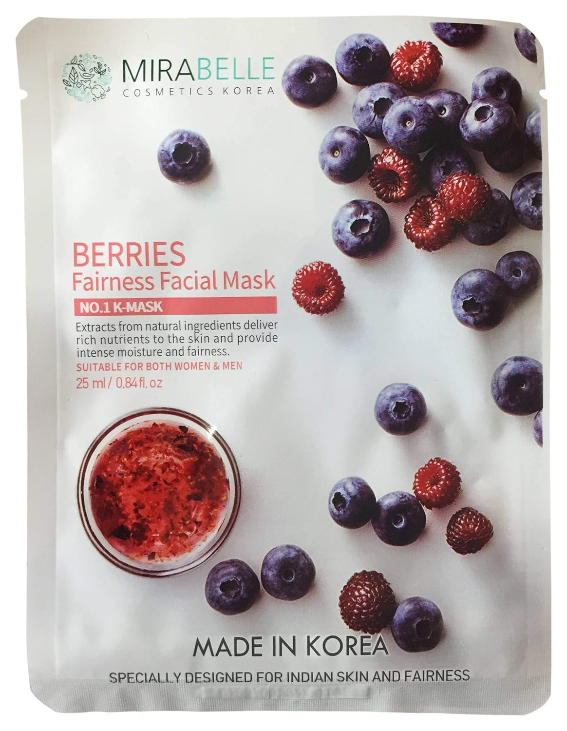 Mirabelle Fairness Facial Mask, Berries, 25ml