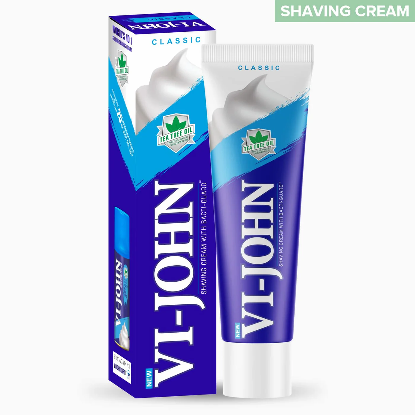VI - JOHN Shaving Cream With Bacti-Guard For Men - 125 Gram