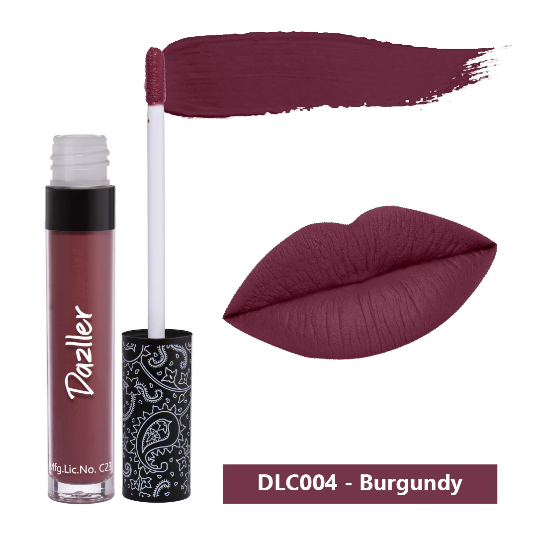 Eyetex Dazller All Day Lipcolour | Ultra-intense matte | Light-weight | Liquid Lipstick for Women | Smudge-proof + Non-transfer | Up to 8hr stay | DLC003 Autumnspice - 6g - DLC004