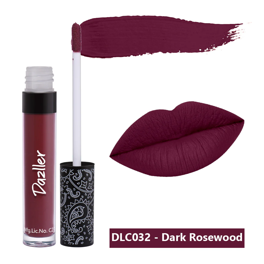 Eyetex Dazller All Day Lipcolour | Ultra-intense matte | Light-weight | Liquid Lipstick for Women | Smudge-proof + Non-transfer | Up to 8hr stay | DLC003 Autumnspice - 6g - DLC032