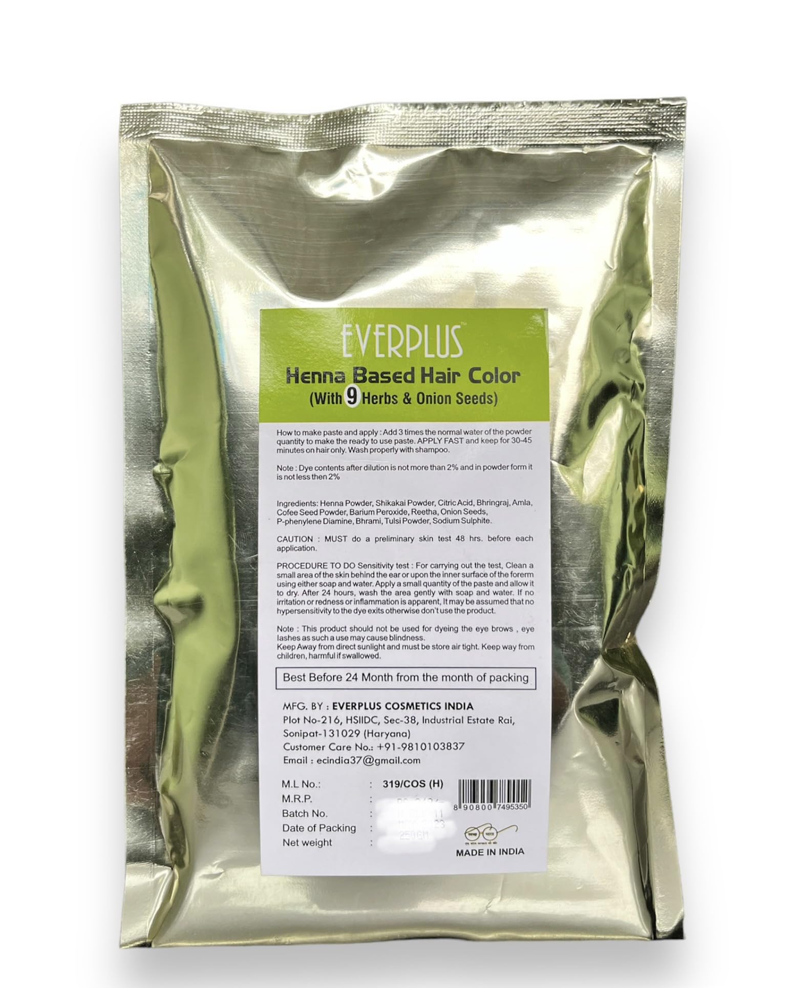Everplus Natural Black Henna Powder - Brown Henna