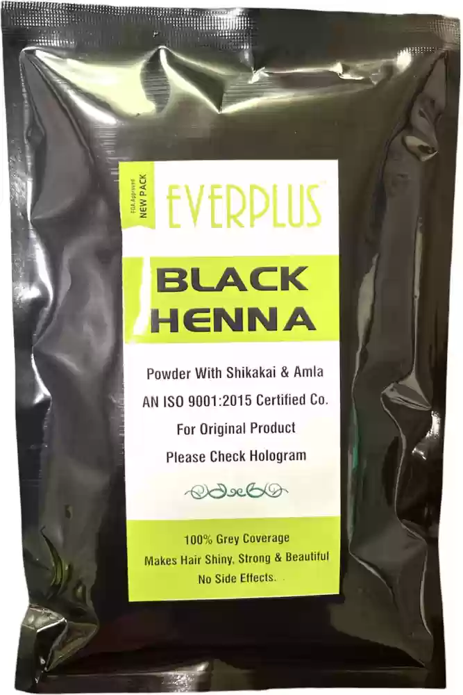 EVERPLUS Black Henna Hair Color Powder (250Gm)