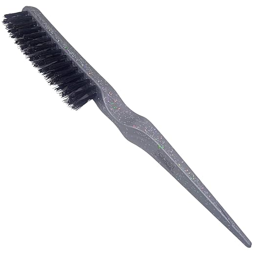 Scarlet Line Professional 3 Row Dress-out Teaser Hair Brush with Pin Tail Handle, Comb for Volumizing, Smoothing, Teasing, Styling n Back Combing