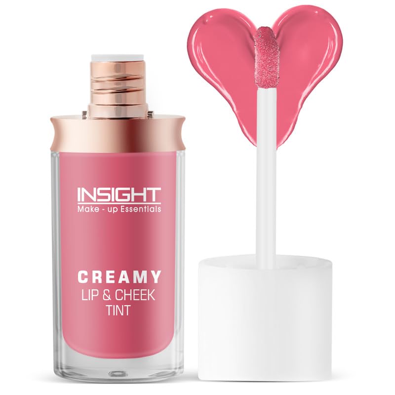 Insight Cosmetics Creamy Lip & Cheek Tint | Dewy & Radiant Finish | Lightweight Blush | Ultra-Pigmented Formula | Buildable Liquid Blush, 7.5gm(01-ROSE PARADE) - Pink Fields