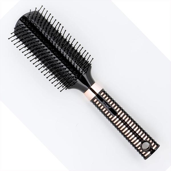 Scarlet Line 9 Row Flat Hair Brush with Anti Slip Ring Plastic Handle Brush SBX078