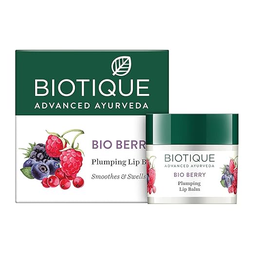 Biotique Berry Plumping Lip Balm | Smooths and Nourishing| Swells lips| Moisturized and hydrated | Long Lasting Protection and Refreshing |100% Botanical Extracts| All Skin Types | 12G