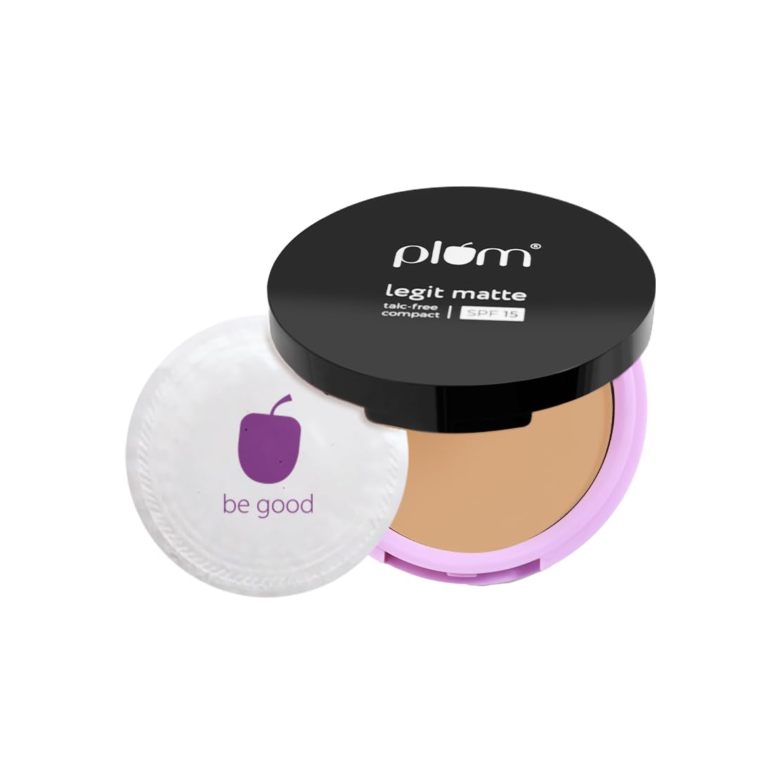 Plum Legit Matte Talc-Free Compact With SPF15 | Lightweight | Even Coverage | 100% Vegan & Cruelty Free | Pinched Blush - 115P (Light, Cool Undertone)… - Plum Compact (127Y)