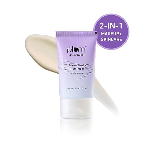 Plum MasterStrobe Illuminizer | Ultra Lightweight | HD Glow Enhancer | 100% Vegan & Cruelty Free | 02 Peach Perfect
