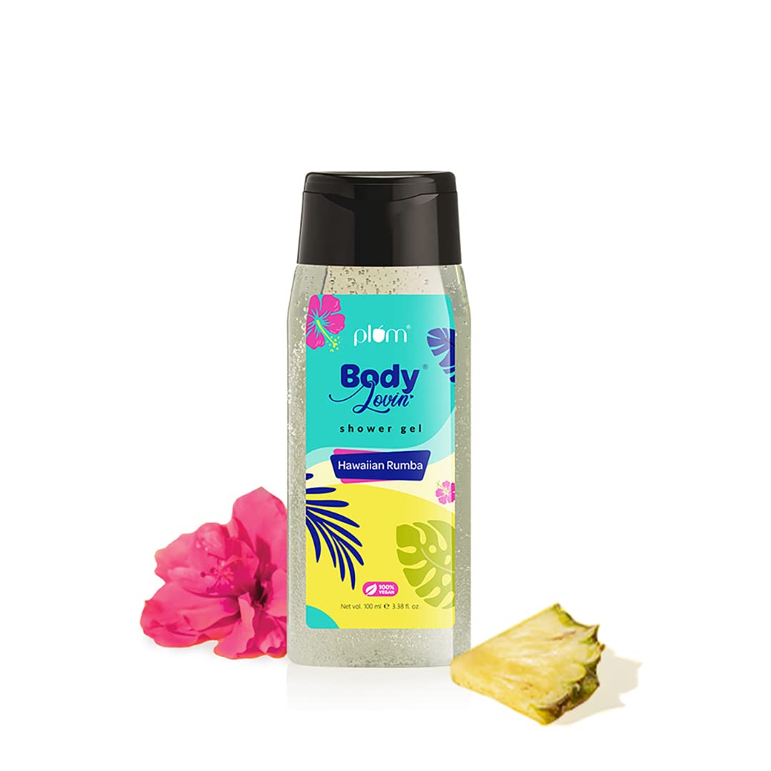 Plum BodyLovin' Drivin' Me Cherry Shower Gel | SLS-Free Body Wash For Women | Long Lasting Sweet Cherry Fragrance | Aloe-Infused Nourishing Body Cleanser For Soft & Smooth Skin 100 ML - Hawailan Rumba