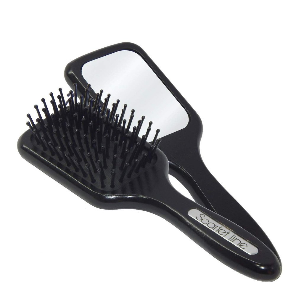 Scarlet Line Professional Matte Finish Back Side Mirror Small Paddle Hair Brush for Men & Women