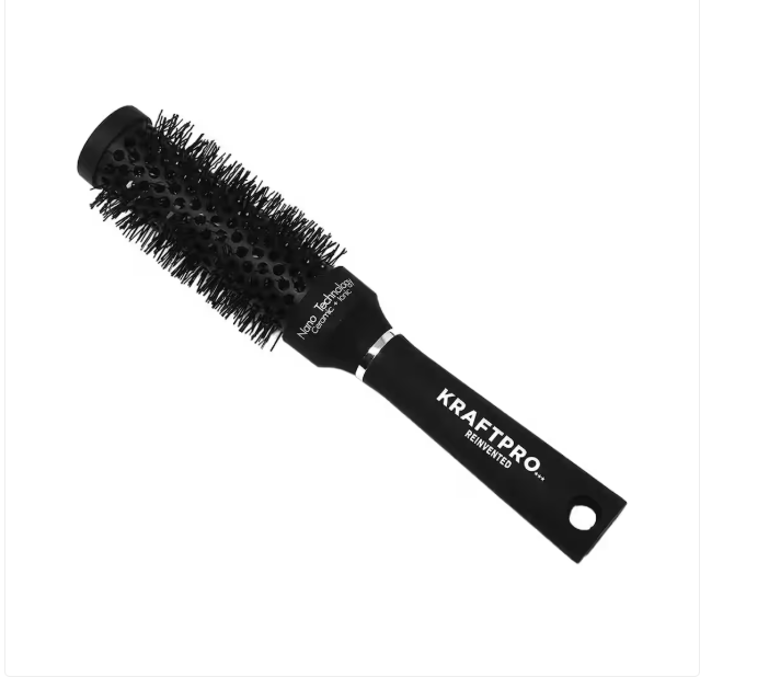 KRAFTPRO 32mm Ceramic & Ionic Tech & Anti-Static, Round Hair brush for Blow Drying, Curling, Straightening, Add Volume & Shine- Styling Tools