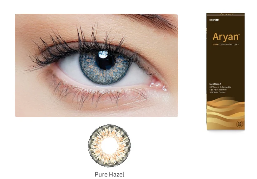Lenses  Aryan 1-Day Color Contact Lenses Disposable Contact Lens Pure Hazel