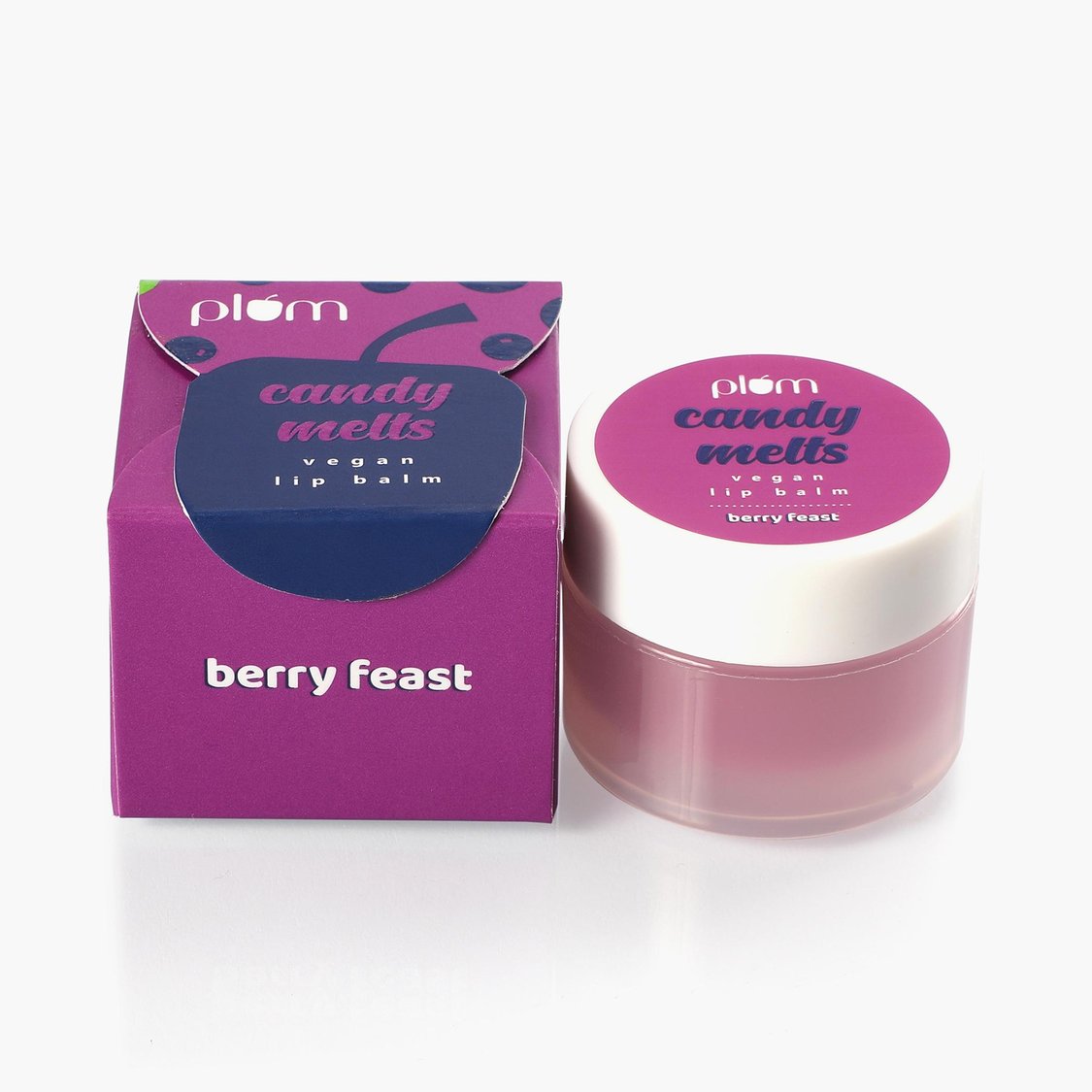 Plum Candy Melts Vegan Lip Balm | Berry Feast | For Dry & Chapped Lips | Natural SPF with Vitamin A | Shea Butter | Nourish & Protect | Sheer-Tint | 12g