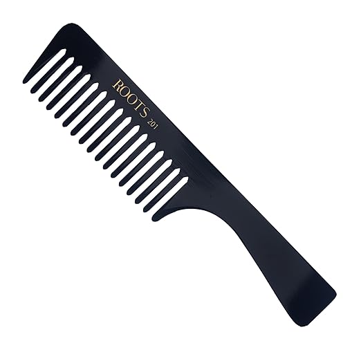 Roots - Professional Detangling & Shampoo Black Combs - Everyday use - Comfortable Use For Men And Women - Gentle On The Scalp - Module No. 201