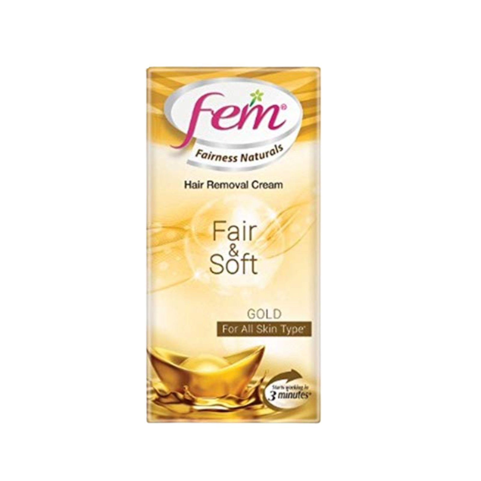 Fem Fairness Naturals Hair Removal Cream Fair and Soft Gold - 25 g