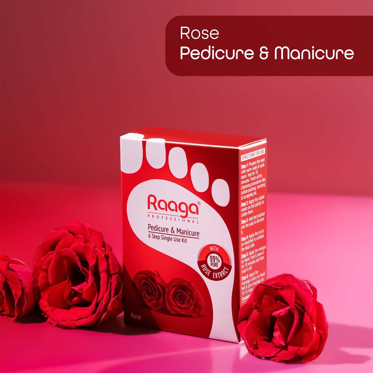 Raaga Professional Rose Pedicure and Manicure Kit for Soft & Relaxed Hands and Feet
