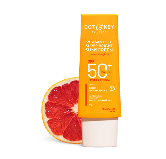 Dot & Key Vitamin C + E Face Sunscreen SPF 50 PA+++ For Glowing Skin, 100% No White Cast
