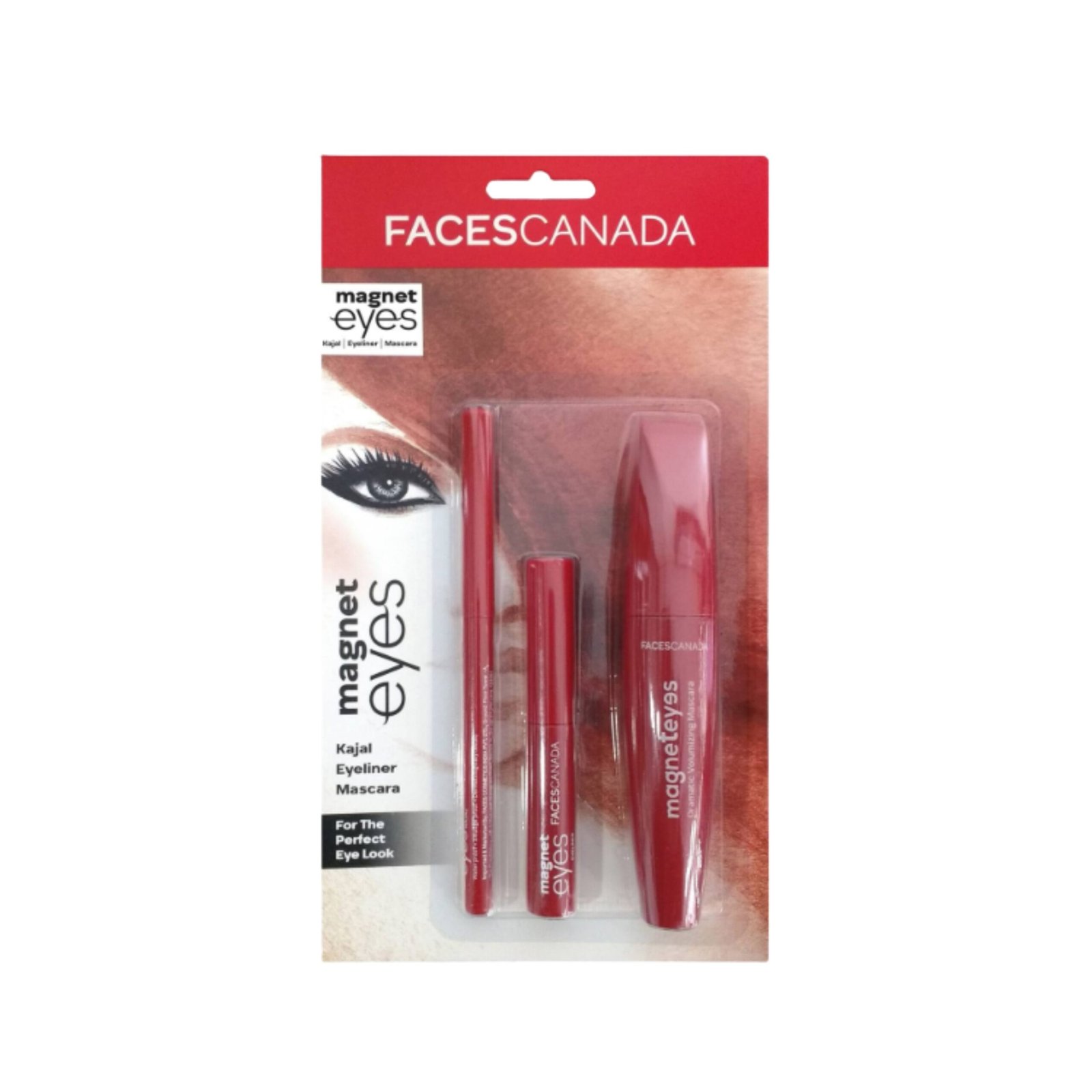 Faces Canada Magneteyes Range Trio Pack - Black, 13.35 g, Kajal + Eyeliner + Mascara