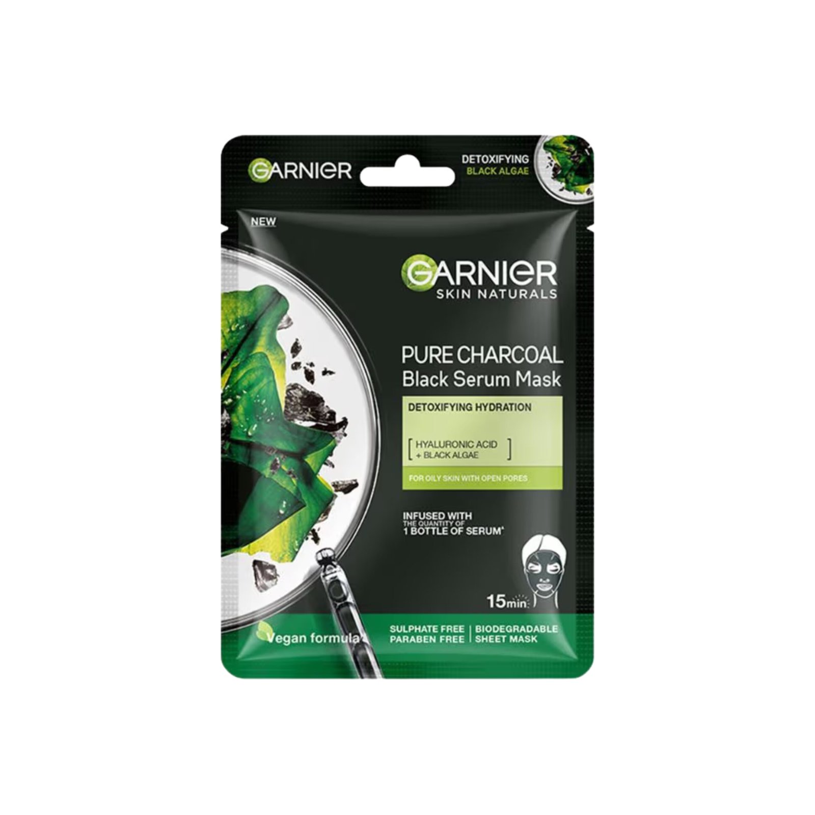 Garnier Skin Naturals Black Serum Mask Pure Charcoal Hydrating & Detoxifying For Oily Skin