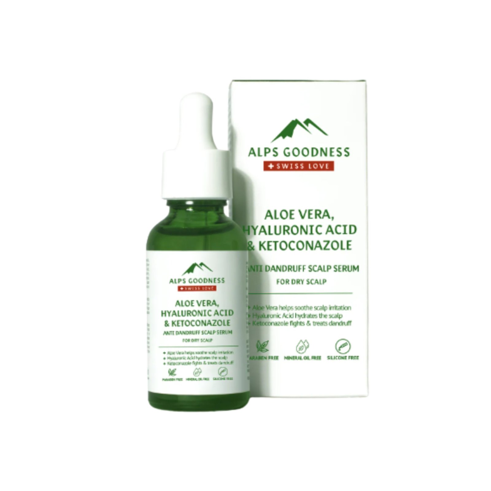 Alps Goodness Aloe Vera, Hyaluronic Acid & Ketoconazole Anti Dandruff Scalp Serum For Dry Scalp (30 ml) | Dandruff Control | Itchy-Flaky Scalp
