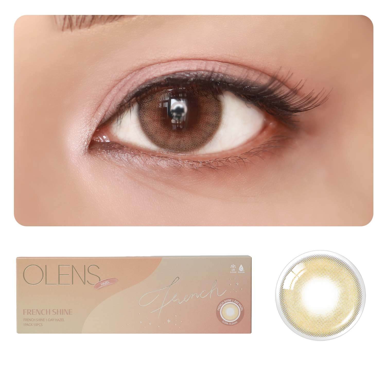 OLENS Daily Color Contact Lens - One Pair - French Shine Hazel