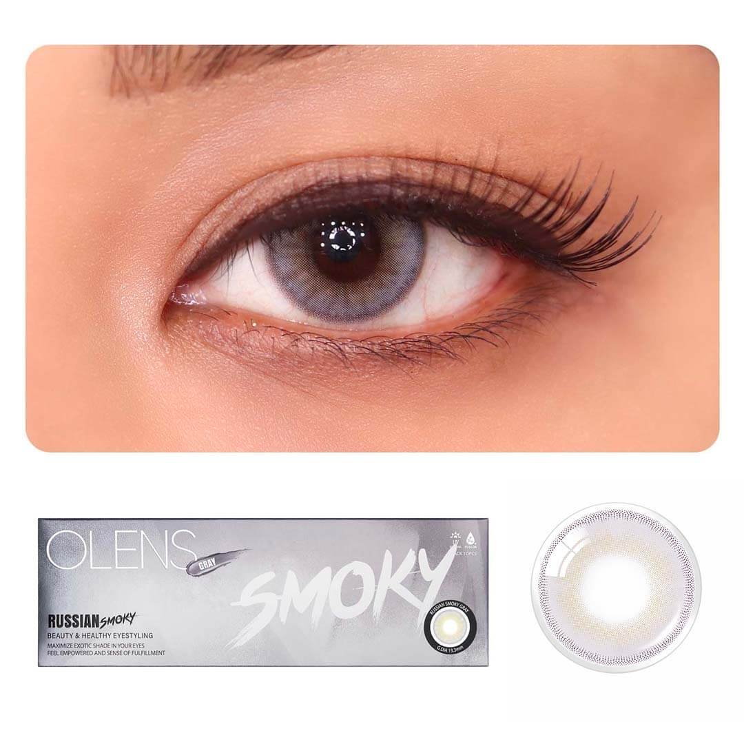 OLENS Daily Color Contact Lens - One Pair - Russian Smoky Gray