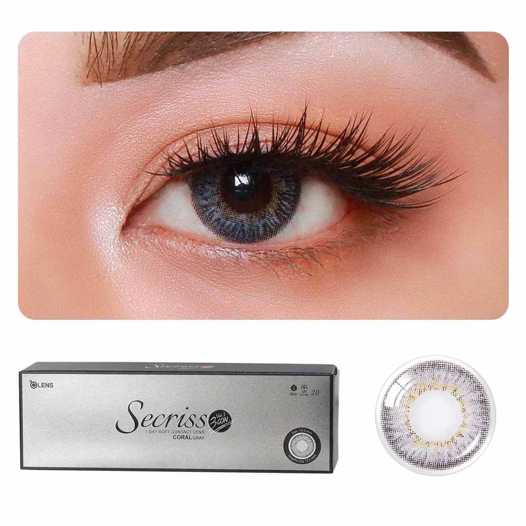 OLENS Daily Color Contact Lens - Box - Secriss Coral Grey