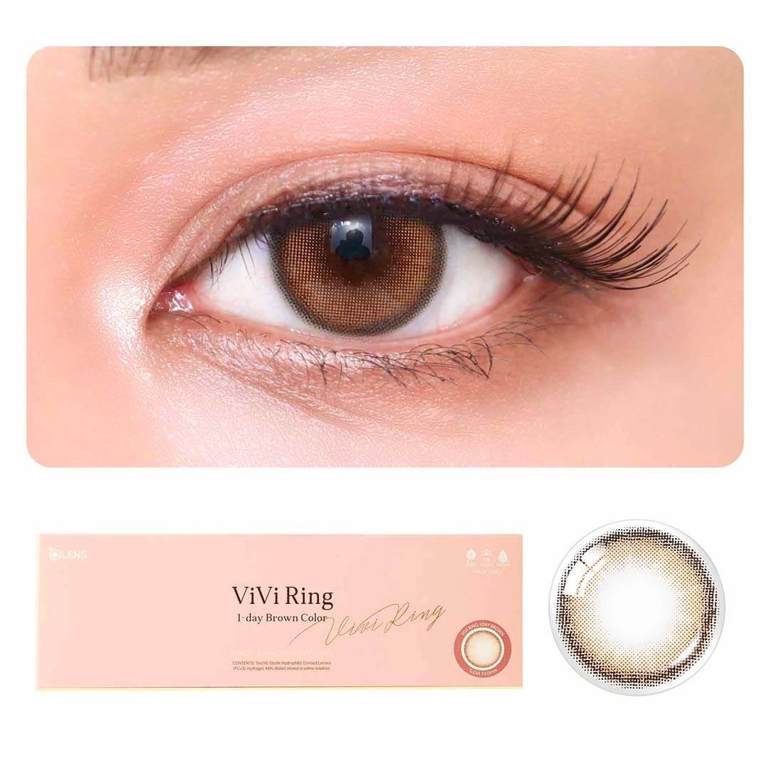 OLENS Daily Color Contact Lens - One Pair - Viviring Brown