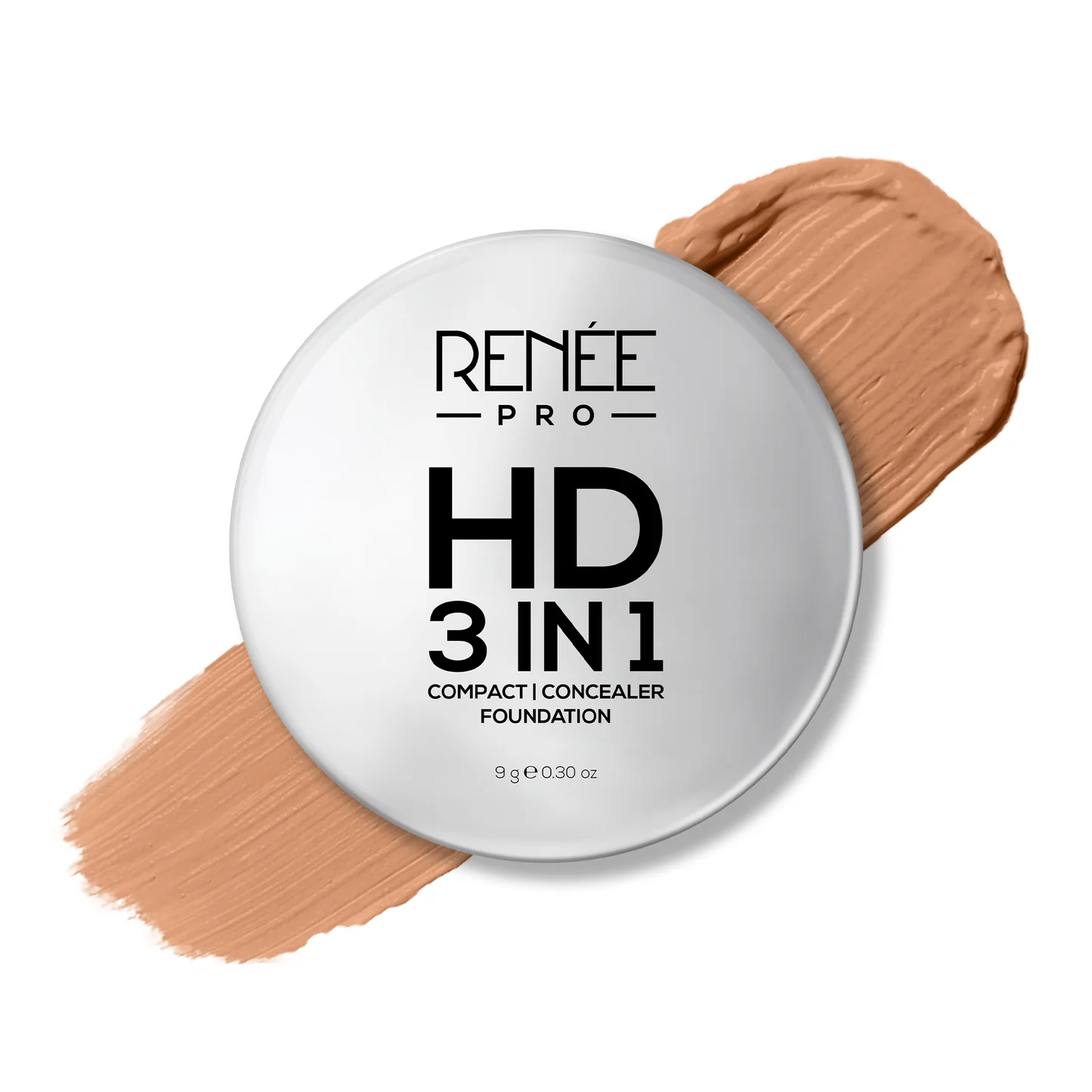 RENEE Pro HD 3-IN-1 Compact, Works as Concealer, Foundation & Powder - Miel
