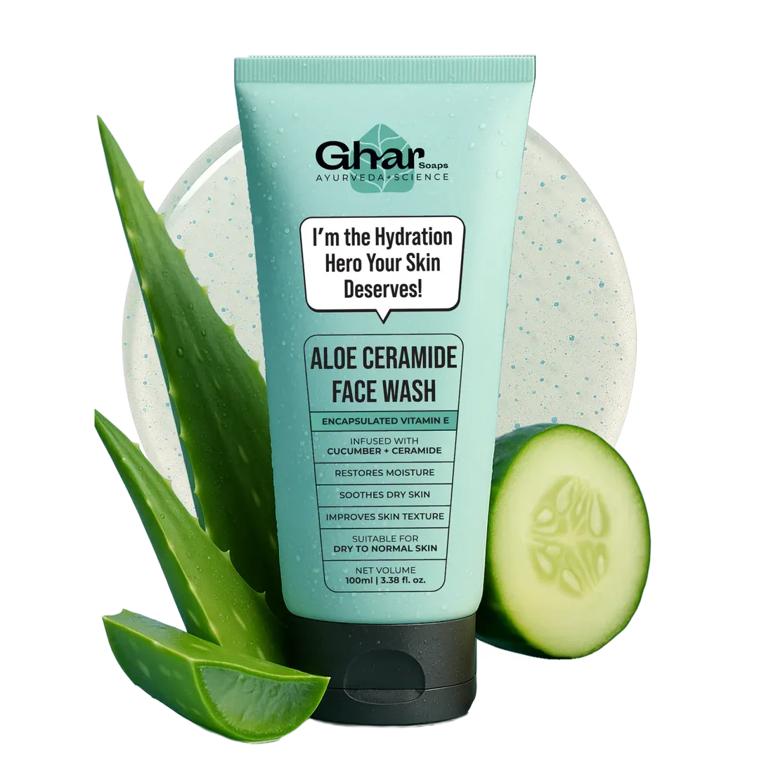 Ghar Magic De-Tan Facewash With Saffron & Glutathione 100ml | Tan Removal, Brightening and Glowing Skin I For All Skin Type I For Men & Women - Aloe Ceramide Facewash